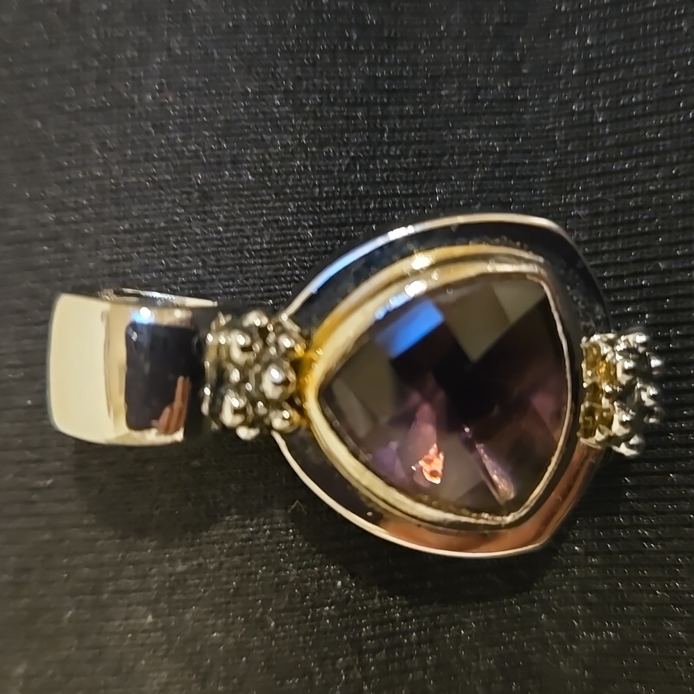 VINTAGE Silver Tone and Purple Stone Pendant
